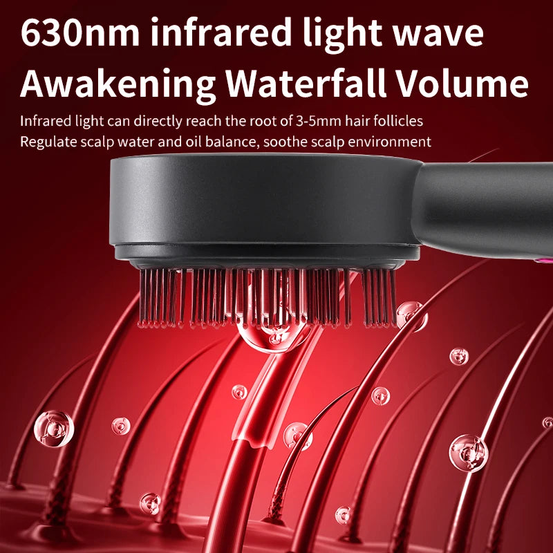Handheld Electric Head Massage Comb Essential Oil Red Light Scalp Massage IPX7Waterproof Electric Muscle Relaxation Massage Gift