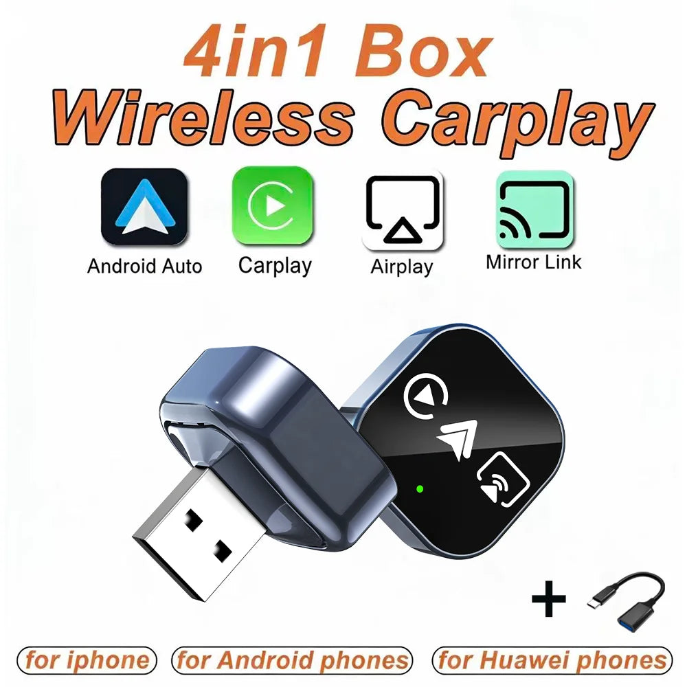CarRocket Car Intelligent Systems Smart Car Systems 4in1 Wireless Carplay Adapter Android Auto For Built-in CarPlay Fit VW FAIT