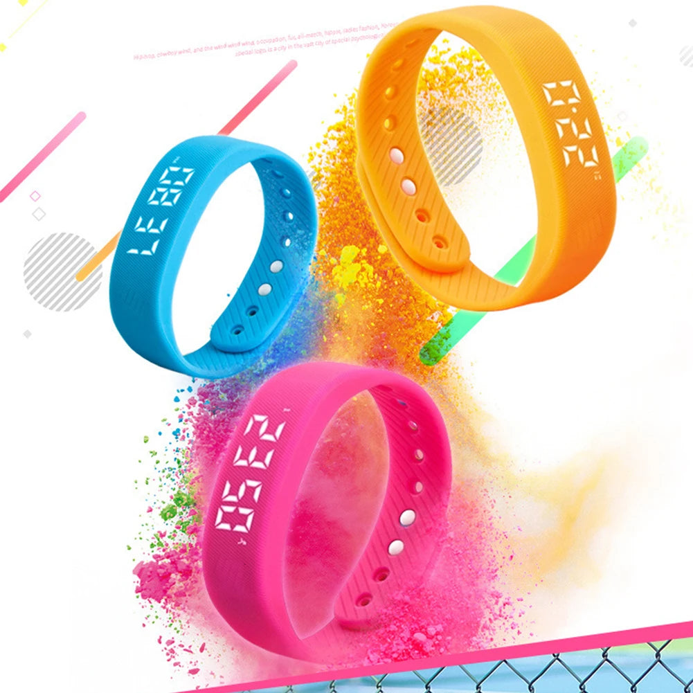 LED Digital Smart Wristbands Waterproof Smart Clock Smartband With Running Pedometer Monitor Smart Band Vibration Alarm Reminder