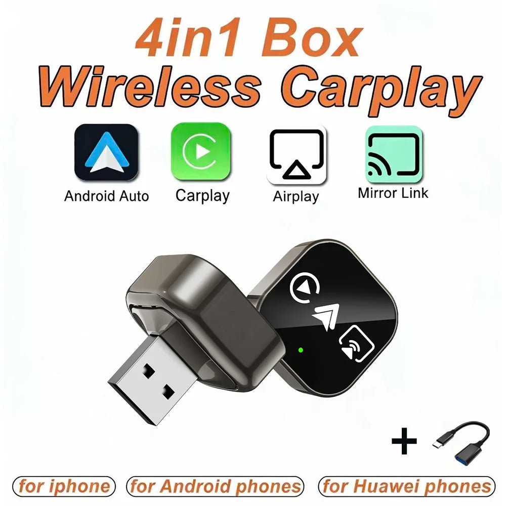 CarRocket Car Intelligent Systems Smart Car Systems 4in1 Wireless Carplay Adapter Android Auto For Built-in CarPlay Fit VW FAIT